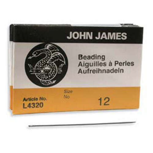 John James - English Beading Needles - 25 Pack Size 12 - L4320-012