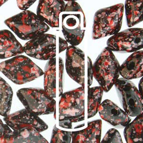 Gem Duo 8mm x 5mm - GD8523980-24401 - Jet Red & Pink Confetti - 8gm Tube