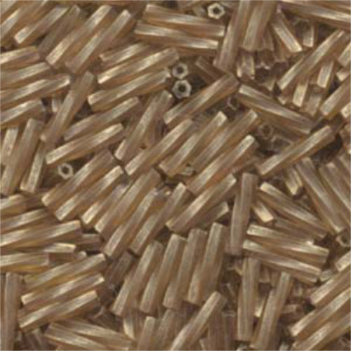 Miyuki 12mm Twisted Bugle Bead - TW2712-1262 - Antiqued Gold Matte Transparent Topaz - 250gm Bag