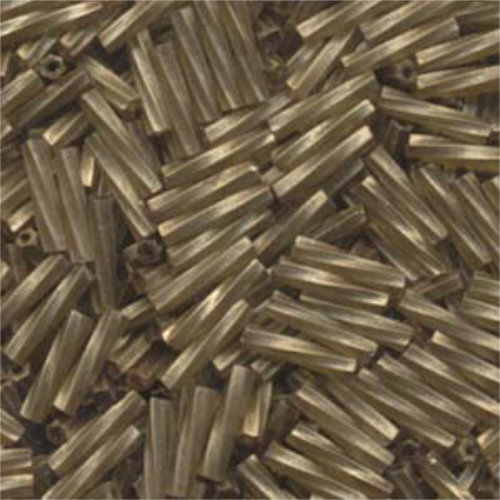 Miyuki 12mm Twisted Bugle Bead - TW2712-1265 - Antiqued Gold Matte Transparent Chartreuse - 250gm Bag
