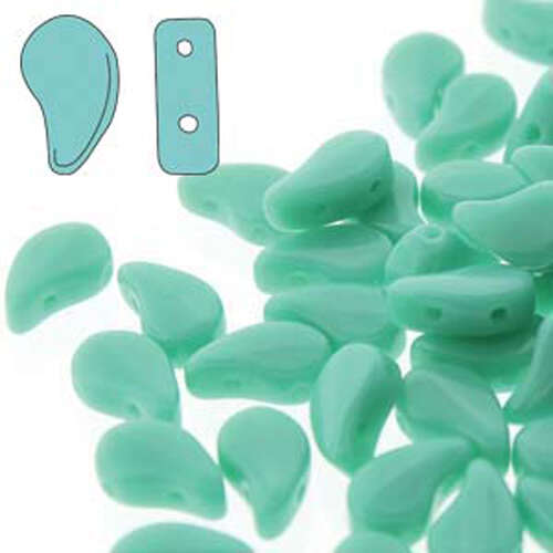 Paisley Duo 8mm x 5mm - Turquoise Green Opaque - PD8563130 - 100gm Bag