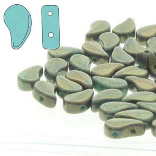 Paisley Duo 8mm x 5mm - Turquoise Green Luminous - PD8563130-15495 - 100gm Bag