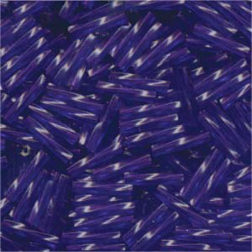 Miyuki 12mm Twisted Bugle Bead - TW2712-1721 - Transparent Dyed Purple - 250gm Bag