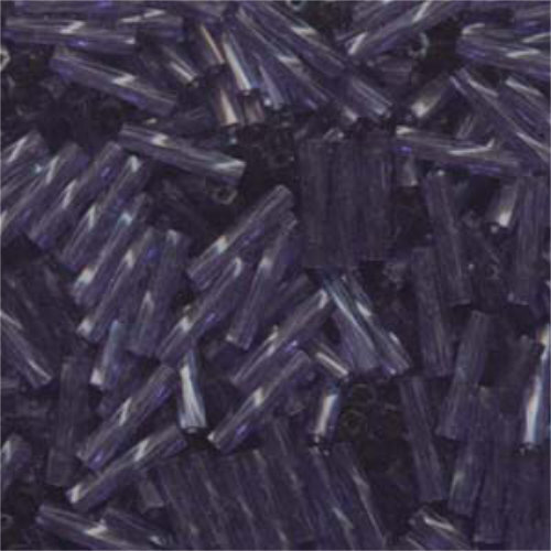 Miyuki 12mm Twisted Bugle Bead - TW2712-1722 - Transparent Dyed Amethyst - 250gm Bag