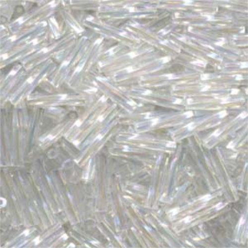 Miyuki 12mm Twisted Bugle Bead - TW2712-250 - Crystal AB - 250gm Bag
