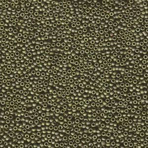 Miyuki 15/0 Rocaille Bead - 15-92032 - Matte Opaque Golden Olive Luster - 250gm Bag