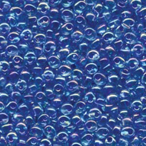 Miyuki 4mm Magatama Bead - MA4-2167 - Cobalt Lined Transparent Sapphire AB - 250gm Bag
