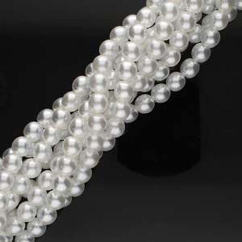 8mm Czech Glass Pearl - 75 Bead Strand - PRL08-70400C - Bridal White - Discontinued