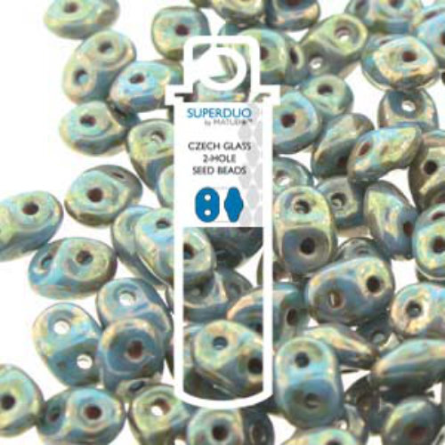 Super Duo 2.5mm x 5mm - DU0563900-15695 - Dark Green Turquoise Bronze Luster - 22.5gm Tube