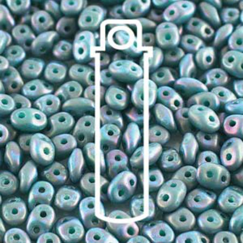 Super Duo 2.5mm x 5mm - DU0563130-85001 - Matte Turquoise Green Nebula - 22.5gm Tube