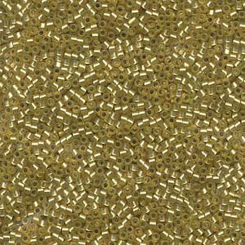 Miyuki 11/0 Delica Bead - DB687 - Semi Matte Silver Lined Dyed Peridot - 100gm Bag