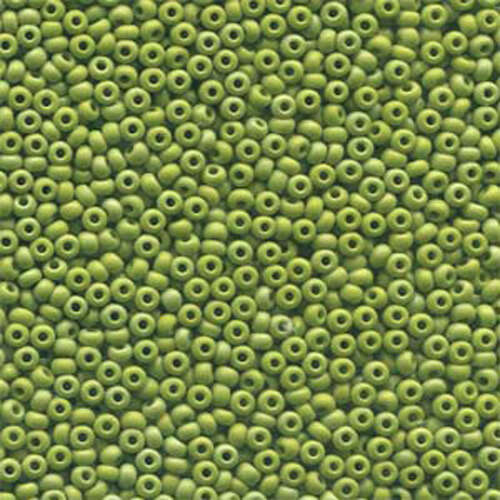 Preciosa 6/0 Rocaille Seed Beads - SB6-54430M - Matte Opaque Olive AB - 250gm Bag