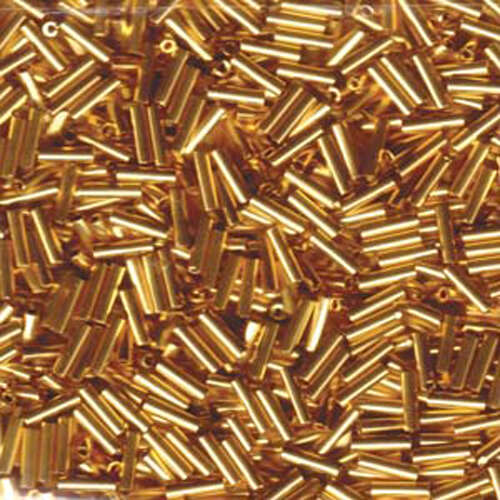 Miyuki 6mm Bugle Bead - BGL2-9191 - 24KT Gold Plated - 50gm Bag