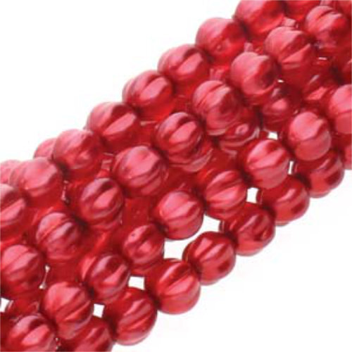 4mm Crimson Melon Round Beads - 120 Bead Strand - 70498C