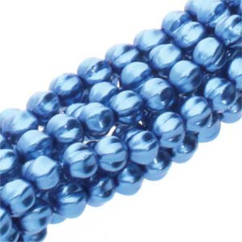 4mm Persian Blue Melon Round Beads - 120 Bead Strand - 70037