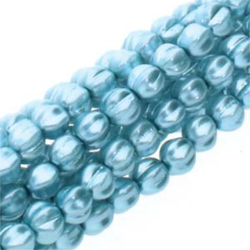 4mm Cerulean Melon Round Beads - 120 Bead Strand - 70437