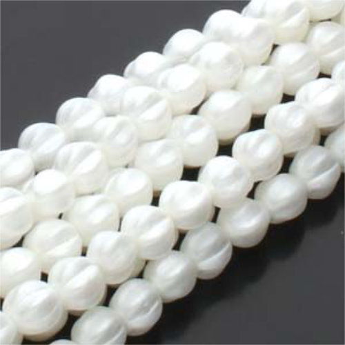 4mm Matte White Melon Round Beads - 120 Bead Strand - 70400M