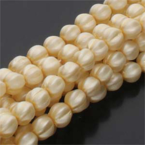 4mm Matte Cream Melon Round Beads - 120 Bead Strand - 70440M