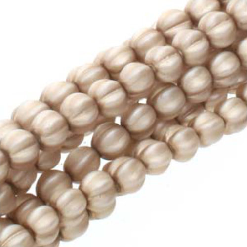 4mm Matte Champagne Melon Round Beads - 120 Bead Strand - 70416M