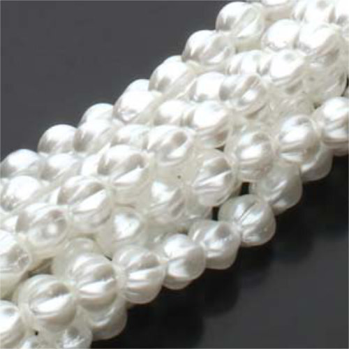 6mm White Melon Round Beads - 75 Bead Strand - 70400