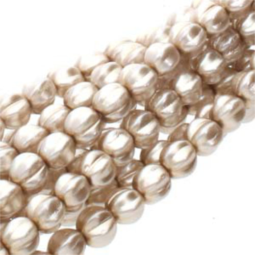 6mm Champagne Melon Round Beads - 75 Bead Strand - 70416