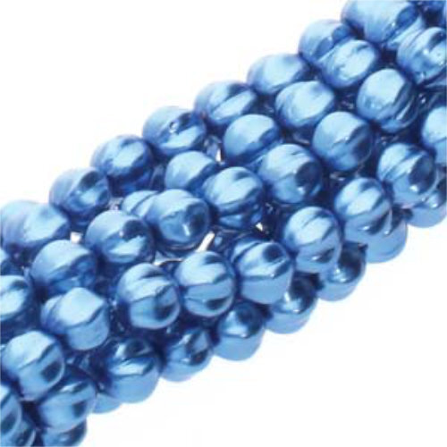 6mm Cerulean Melon Round Beads - 75 Bead Strand - 70437