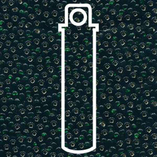 Preciosa 8/0 Rocaille Seed Beads - SB8-57150 - Silver Lined Dark Green - 22gm Tube