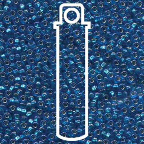 Preciosa 8/0 Rocaille Seed Beads - SB8-67159 - Silver Lined Dark Aqua AB - 22gm Tube