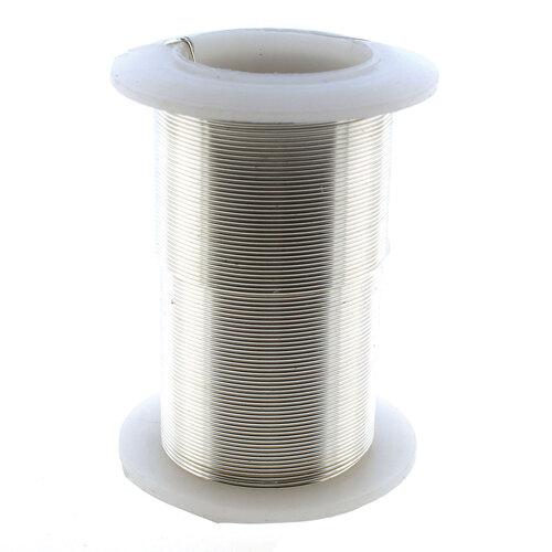 Tarnish Resistant Medium Temper Silver 24 Gauge Round Wire - 30yd / 27m Roll - Box of 12 - NC-NTW24S