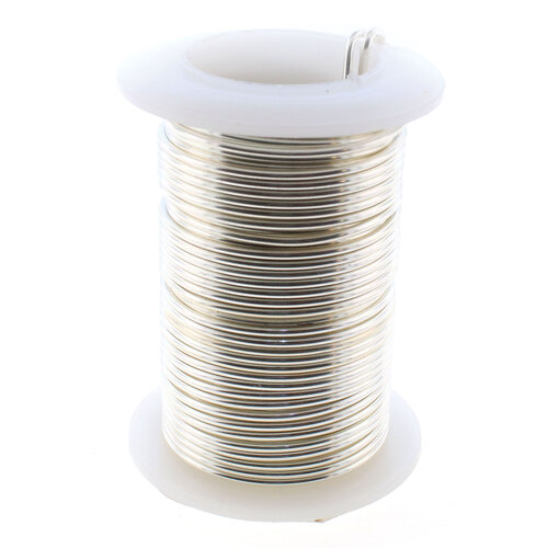 Tarnish Resistant Medium Temper Silver 18 Gauge Round Wire - 10yd / 9m Roll - Box of 12 - NC-NTW18S