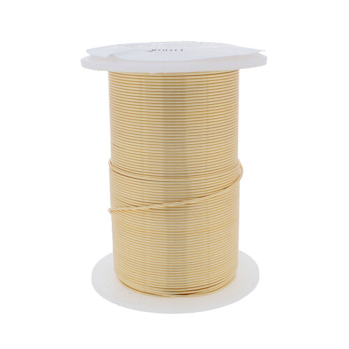 Tarnish Resistant Medium Temper Gold 20 Gauge Round Wire - 15yd / 13m Roll - Box of 12 - NC-NTW20G