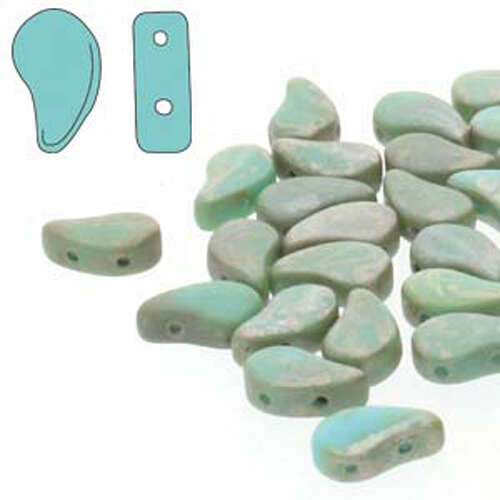Paisley Duo 8mm x 5mm - Turquoise Blue Matte Rembrandt - PD8563030-83500 - 100gm Bag