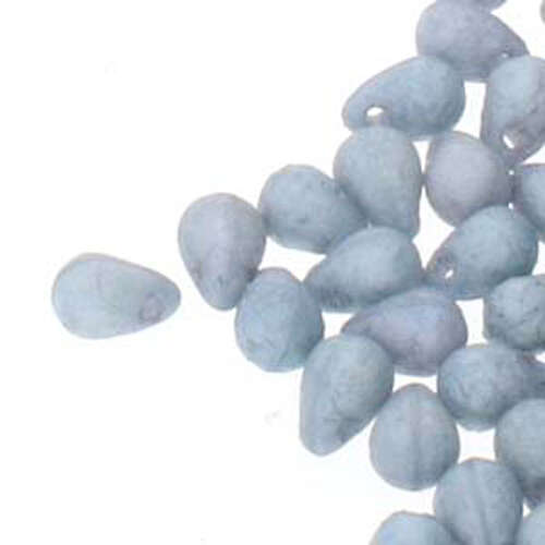 Drop Bead - 25 Bead Strand - 4mm x 6mm - DRP4602010-14484 - Lava Etch Blue Drop