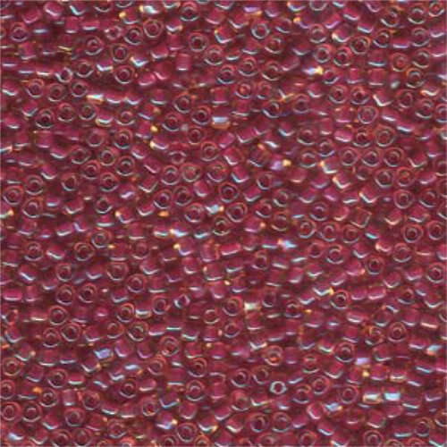 Miyuki 10/0 Triangle Bead - TR10-1164 - Topaz Lined Cranberry AB - 250gm Bag