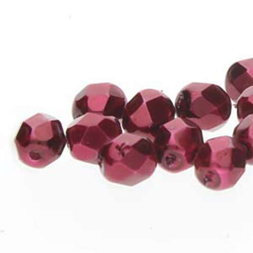 8mm Fire Polish Beads - Burgundy Pearl 17965 - 75 Bead Strand