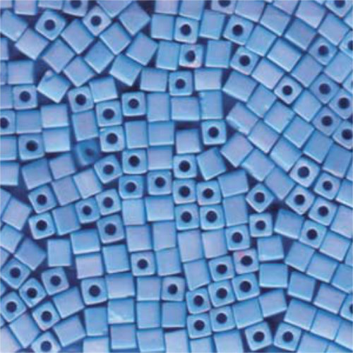 Miyuki 4mm (SB4) Square Bead - SB4-413FR - Matte Opaque Turquoise Blue AB - 250gm Bag
