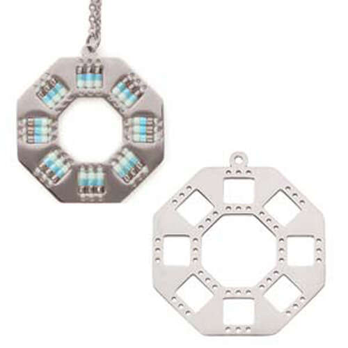 Centreline Octagon Pendant 29mm x 31.8mm - Platinum Plated - EC032RP