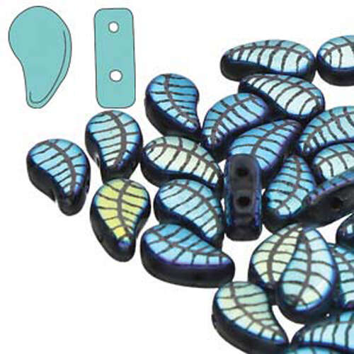 Paisley Duo 8mm x 5mm - Laser Leaf Jet AB - PD8523980-28703L - 50gm Bag