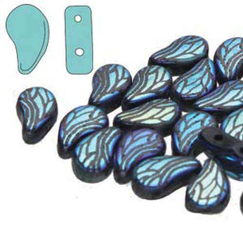 Paisley Duo 8mm x 5mm - Laser Dragon Wing Jet AB - PD8523980-28703DW - 50gm Bag