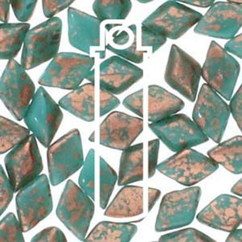 Gem Duo 8mm x 5mm - GD8563130-94412 - Turquoise Green Copper Splash - 8gm Tube