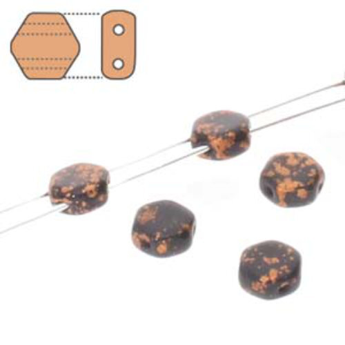 Honeycomb 6mm - HC0623980-94412 - Jet Copper Splash - 30 Bead Strand