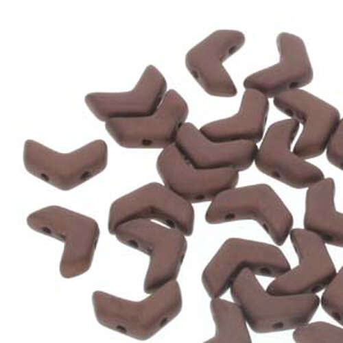 Chevron Duo Beads - 2 Hole - 30 Bead Strand - CHV10423980-84415 - Jet Matte Bronze