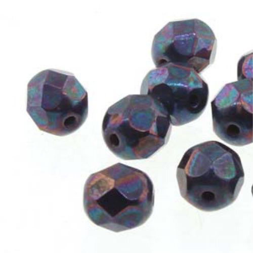 6mm Fire Polish Beads - Nebula Royal 33050-15001 - 25 Bead Strand