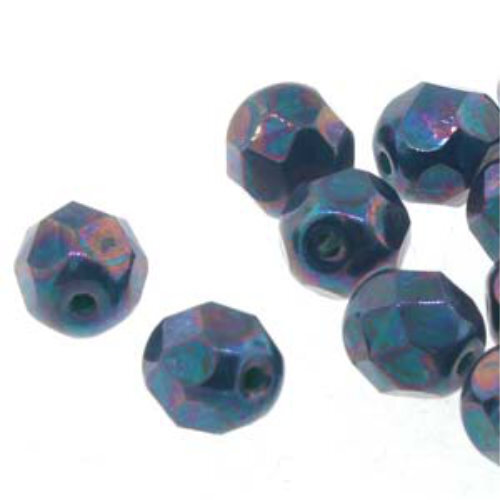 6mm Fire Polish Beads - Nebula Grey 43020-15001 - 25 Bead Strand