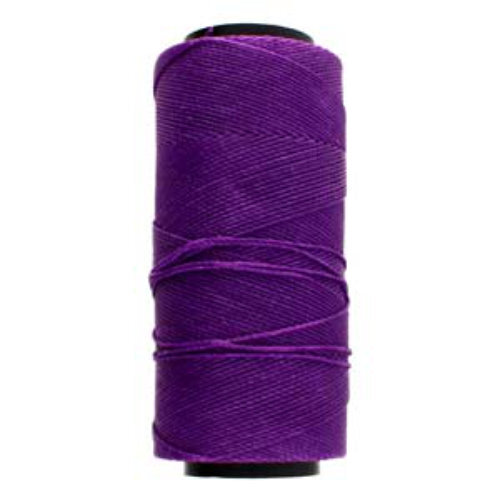 Brazilian 2 Ply Waxed Polyester Cord - PLY04-NPU - Neon Purple - 144 Metre  Spool