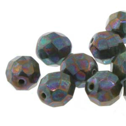 6mm Fire Polish Beads - Nebula Wasabi 53420-15001 - 25 Bead Strand