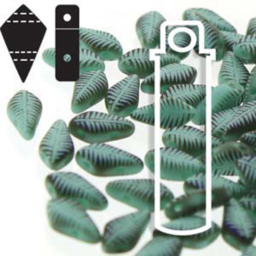 Kite 9mm x 5mm - KT9563120-22273F - Matte Turquoise Green Laser Feather - 24gm Tube