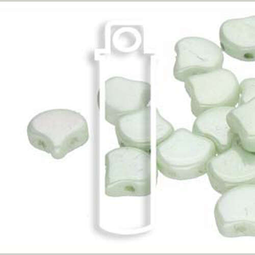 Ginko Leaf 7.5mm x 7.5mm - GNK8703000-14457 - Chalk Light Green Luster - 22gm Tube