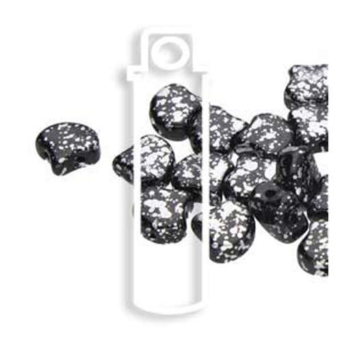 Ginko Leaf 7.5mm x 7.5mm - GNK8723980-15481 - Jet Silver Splash - 22gm Tube