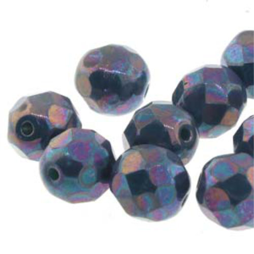 8mm Fire Polish Beads - Nebula Green Turquoise 63130-15001 - 20 Bead Strand